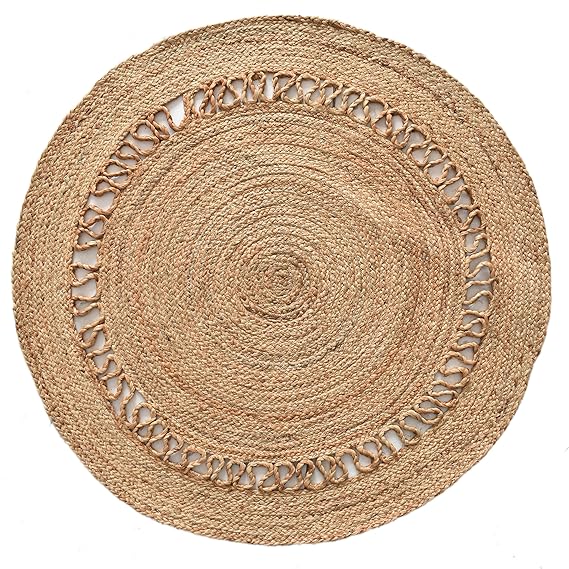 Handmade Jute Braided Round Mat For Home Decor - Leechoo
